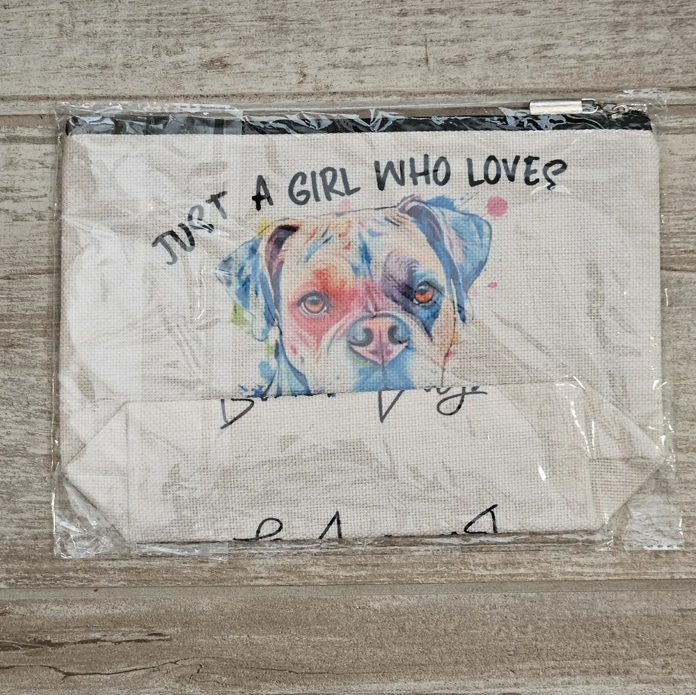Just A Girl Who Loves Boxer Dogs Canvas Pouch - Multicolor